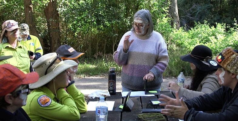 Dharug women&#039;s-led cultural burn at Browns Waterhole